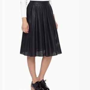 RW&CO faux-leather pleated midi skirt